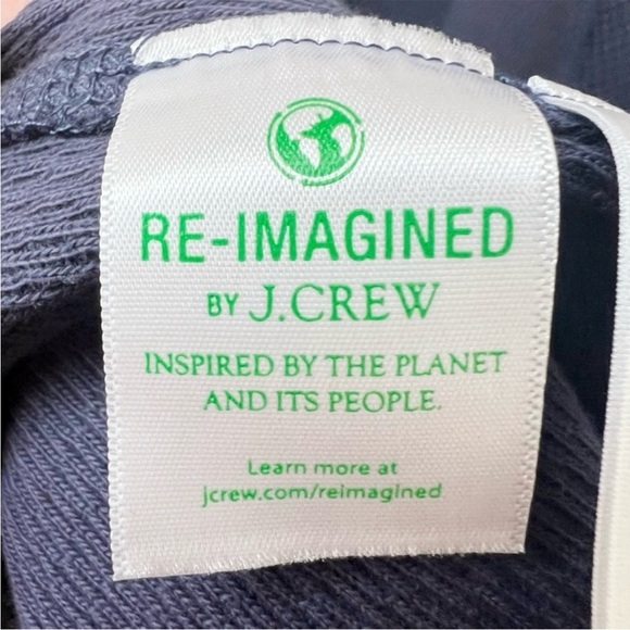 J. Crew Mixed waffle crewneck Thermal Shirt Sweater in Blue Navy - Picture 7 of 8